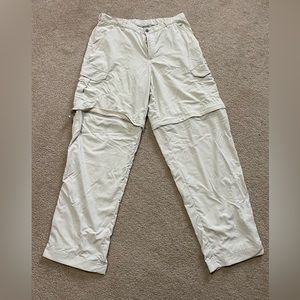 White Sierra Mens Medium 29 Convertible Pants Cargo Zipper Outdoors Hiking Trail